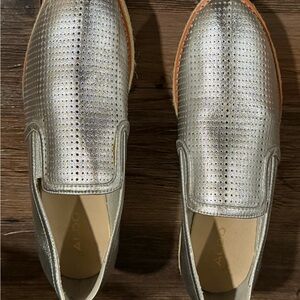 Aldo Shiny Silver Platform Shoes